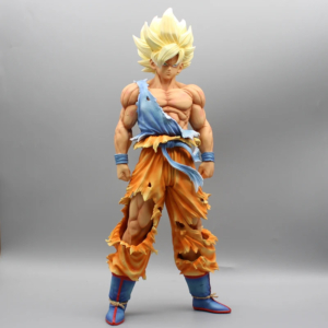Figurine Dragon Ball Z Goku Super Saiyan sur fond gris flouté
