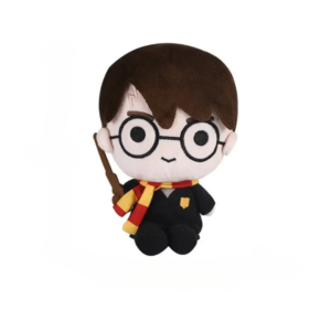 Peluche Harry Potter avec sa baguette sur fond blanc