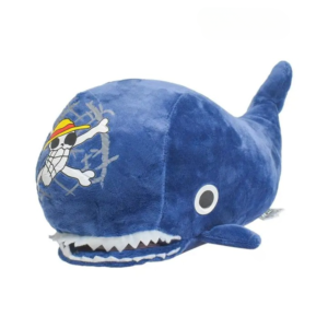 Peluche one piece Laboon la géante baleine sur fond blanc
