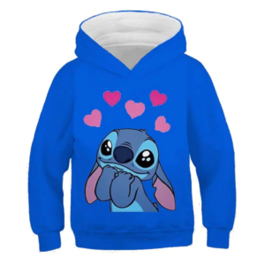 Pull Disney à capuche avec imprimé de Stitch sur fond blanc