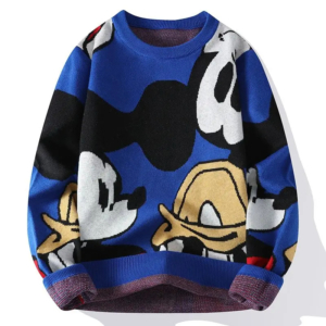Pull Disney chaud avec Mickey et Donald sur fond blanc