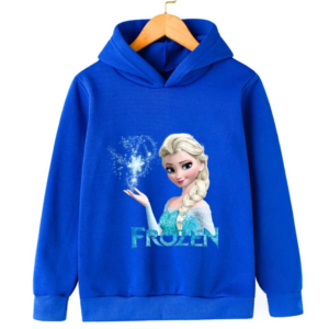 Pull la reine des neiges à capuche avec imprimé d'Elsa sur fond blanc