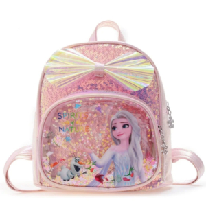 Sac à dos la reine des neiges pailleté avec Olaf et Elsa sur fond blanc