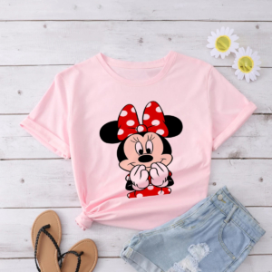 T-shirt Disney Minnie pour enfant sur fond gris