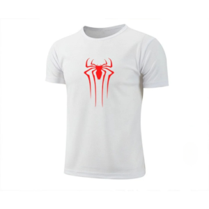 T-shirt marvel à col rond avec logo Spider-Man sur fond blanc