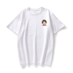 T-shirt one piece ample en coton avec Luffy sur fond blanc