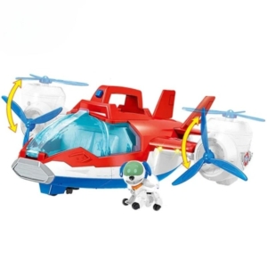 Avion de sauvetage Pat Patrouille avec chien robot sur fond blanc