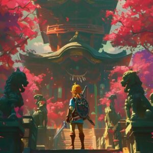 Tableau Zelda Temple Japonais