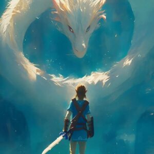 Tableau Zelda Dragon Blanc