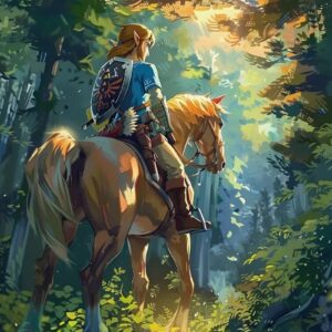Tableau Zelda Link à Cheval